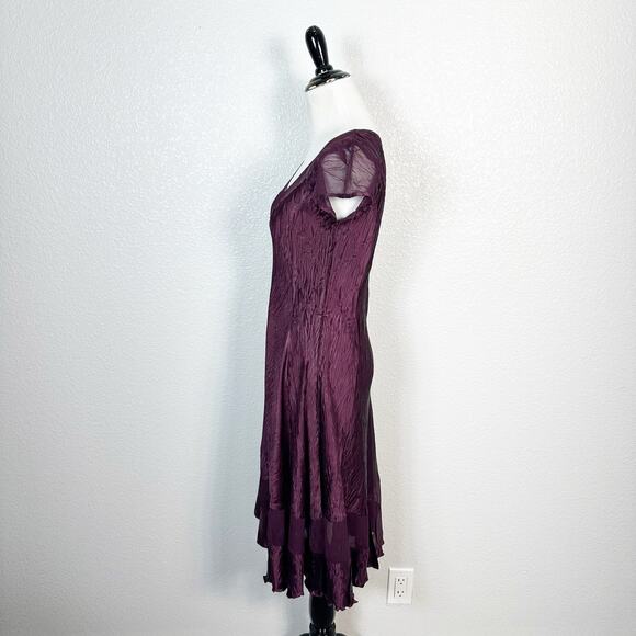 Komarov Women’s Whimsigoth Feminine Romantic Cap Sleeve Crinkle A-Line Dress M - Picture 5 of 12